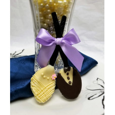 Bride and Groom Chocolate Spoons